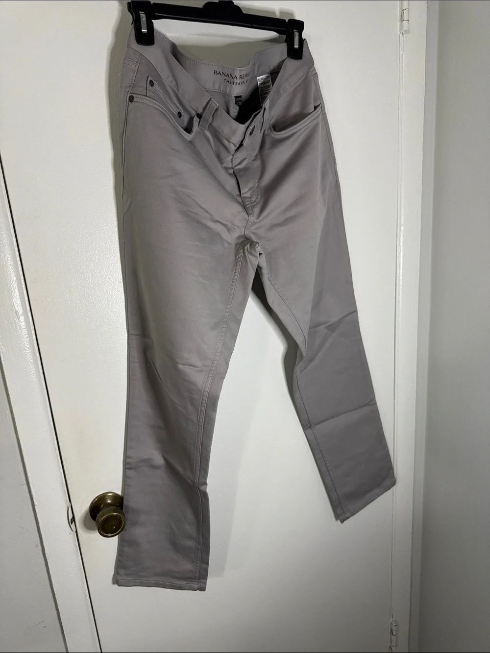 Banana Republic Men's 32x30 Light Gray Slim Traveler Pants